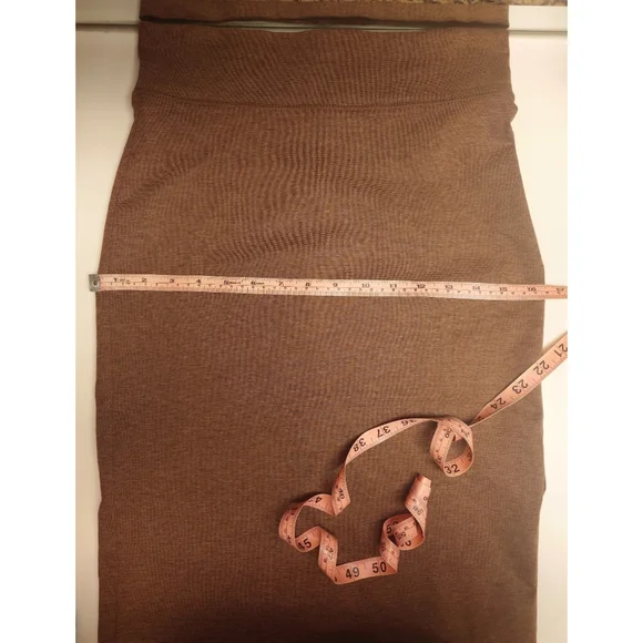 NWOT Heather Brown LABIJOU Bodycon Pencil Skirt S High Waist Stretch Midi / Knee - Picture 5 of 9